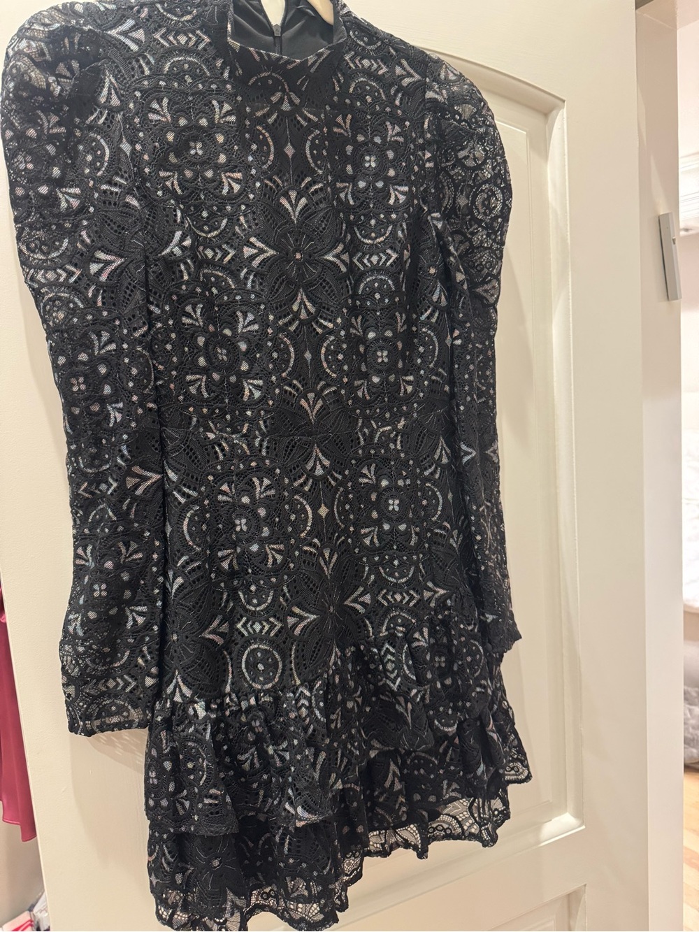 Brand new condition Yumi Kim Black Lace Dress with Ruffle Hem size SMALL!